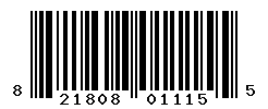 UPC barcode number 821808011155