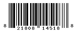 UPC barcode number 821808145188