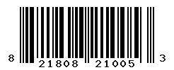 UPC barcode number 821808210053