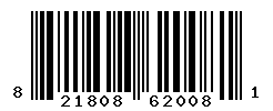 UPC barcode number 821808620081