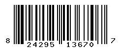 UPC barcode number 824295136707