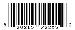 UPC barcode number 826215722052