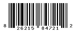 UPC barcode number 826215847212