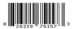 UPC barcode number 826220751573