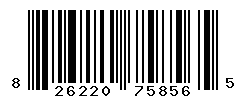 UPC barcode number 826220758565