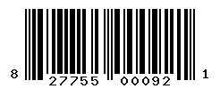 UPC barcode number 827755000921