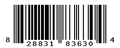 UPC barcode 828831836304