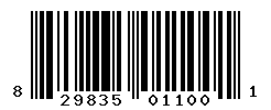 UPC barcode number 829835011001