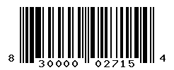 UPC barcode number 830000027154