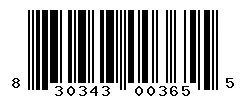 UPC barcode 830343003655