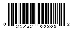 UPC barcode number 831753002092