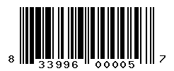 UPC barcode number 833996000057