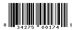 UPC barcode number 834275001741