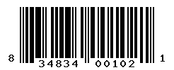 UPC barcode number 834834001021