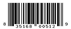 UPC barcode number 835168005129