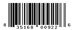 UPC barcode number 835168009226