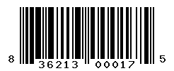 UPC barcode number 836213000175