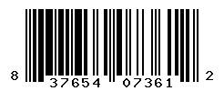 UPC barcode number 837654073612