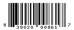 UPC barcode number 839020008617