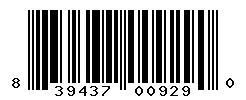 UPC barcode 839437009290