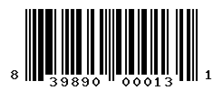 UPC barcode number 839890000131