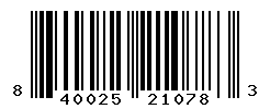 UPC barcode number 840025210783