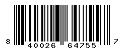 UPC barcode number 840026647557