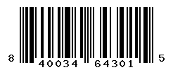 UPC barcode number 840034643015