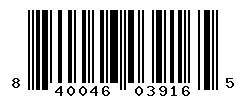 UPC barcode number 840046039165