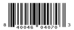 UPC barcode number 840046040703