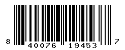UPC barcode number 840076194537