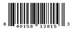 UPC barcode number 840158128153