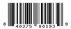 UPC barcode number 840275801939