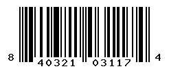 UPC barcode number 840321031174