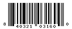 UPC barcode number 840321031600