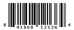 UPC barcode number 841808121364
