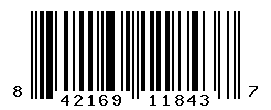 UPC barcode number 842169118437