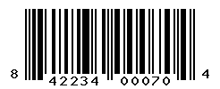 UPC barcode number 842234000704 lookup