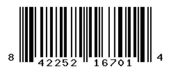 UPC 842252167014 barcode image
