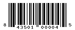UPC barcode number 843501000045