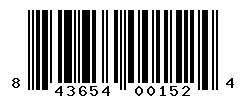 UPC barcode number 843654001524