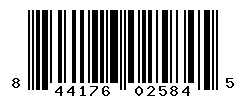 UPC barcode number 844176025845