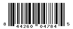 UPC 844260047845 barcode image