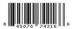 UPC barcode number 845070742166