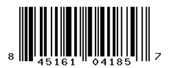 UPC barcode number 845161041857