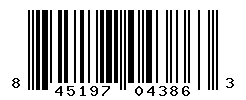 UPC barcode number 845197043863