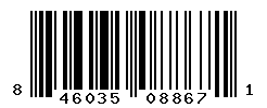 UPC barcode number 846035088671