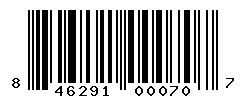 UPC barcode number 846291000707