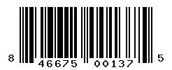 UPC barcode number 846675001375