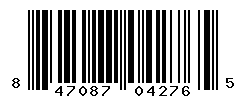 UPC barcode number 847087042765